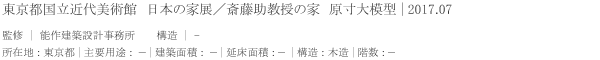 東京都国立近代美術館　日本の家展展